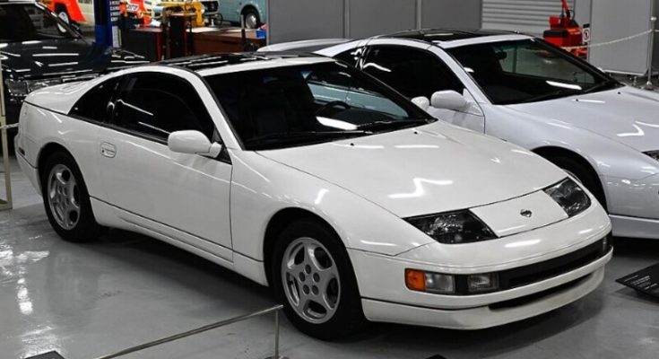 White 1992 Nissan 300ZX displayed indoors