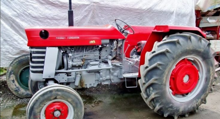 Red Massey Ferguson tractor parked outdoors